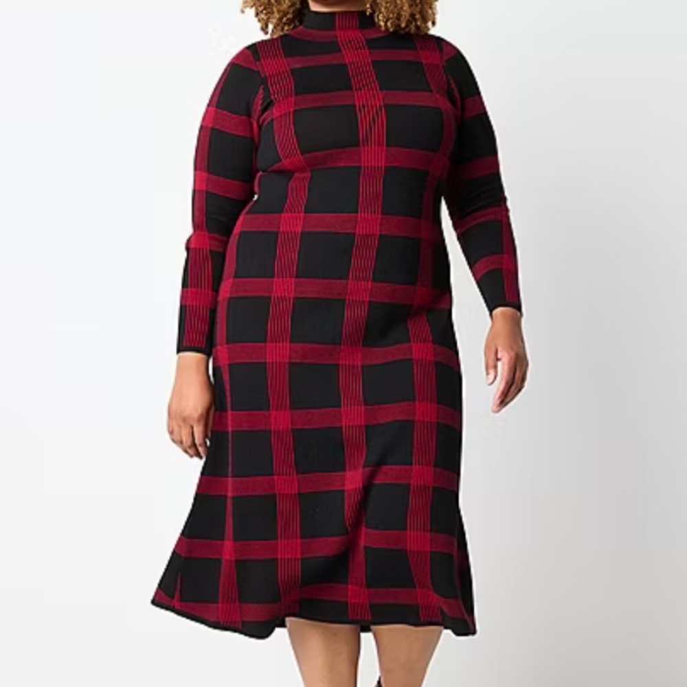 Danny and Nicole Black and Red Sweater Dress